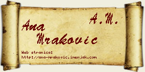 Ana Mraković vizit kartica